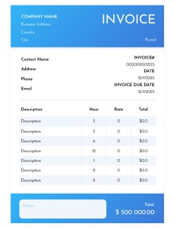 Stylish Blue Consulting Invoices