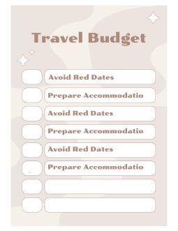 Pastel Travel Budget