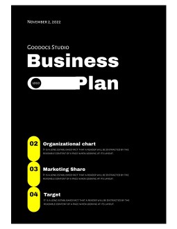 Black Contemporary Business Plan - free Google Docs Template - 3580