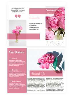 Flower Tri-Fold - free Google Docs Template - 4254