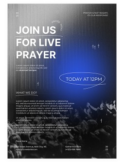 Black&White Church Poster - free Google Docs Template - 4061