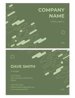 Simple Green Military Business Card