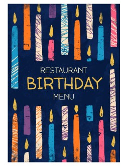 Illustrated Birthday Restaurant Menu