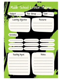 Middle School Lesson Planner - free Google Docs Template - 4127