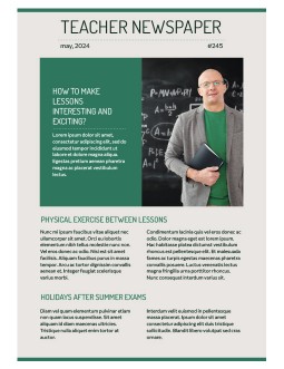 Green Simple Teacher Newspaper