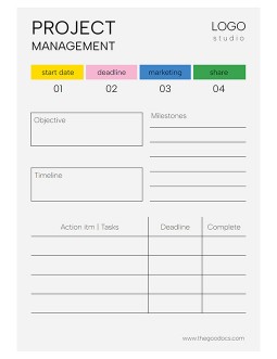 Simple Grey Project Management - free Google Docs Template - 4137