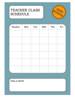 Blue Teacher Class Schedule - free Google Docs Template - 3936